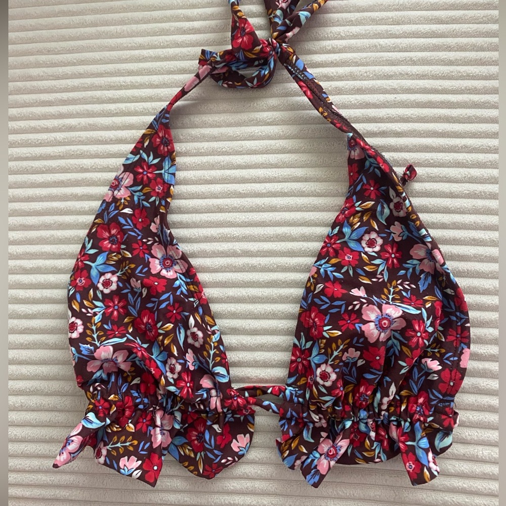 Floral Halter Bikini Top